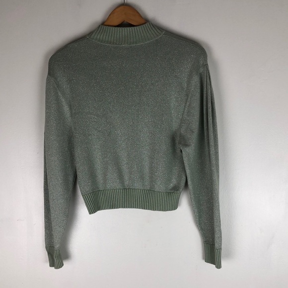 *CLOSET CLOSING* Free People Starry Night Metallic Pullover Sweater Frosted Fern - Picture 4 of 13